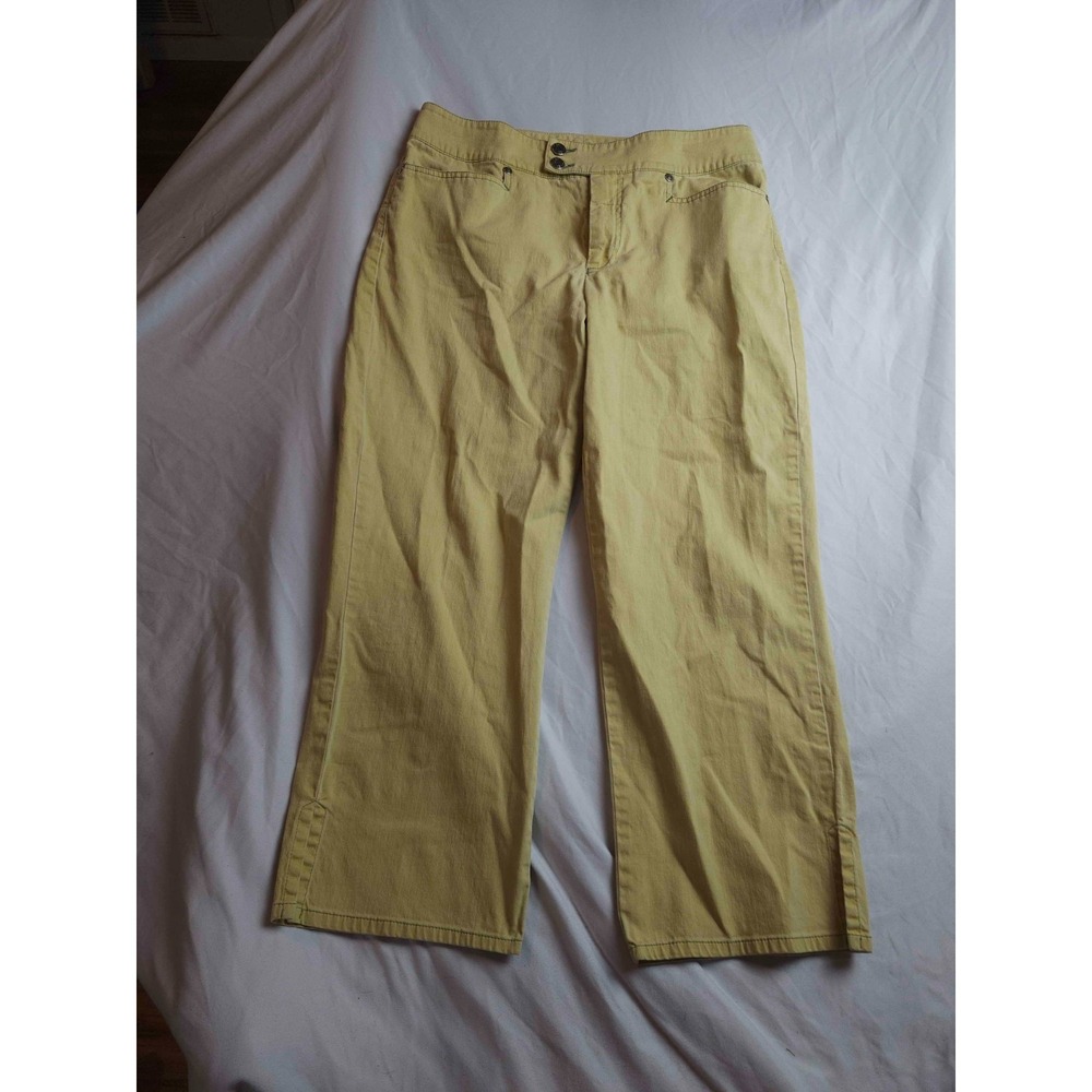 Tribal‎ Denim Capri Pants Womens 8 Butter Yellow Minimalist Chic Elevated Basics